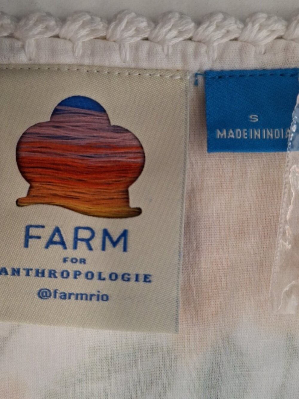 FARM Rio for Anthropologie Floral Embroidered Puff-Sleeve Blouse - NWOT  Small - Picture 7 of 8